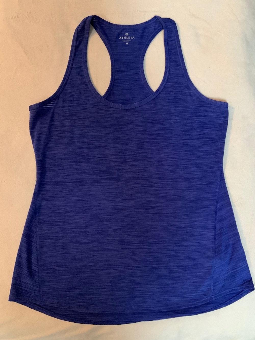 Athleta Blue M Racerback Tank Gym Sporty Yoga Pilates Pickleball Hiking